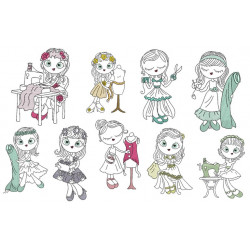 Stickserie - Sewing Girls